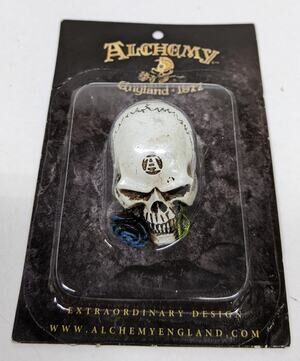 Alchemy Collectible Mini Skull with Rose - 1.5" - England - NEW